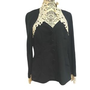 Beautiful formal top with white sequined appliqués